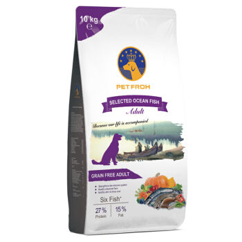 佰芙（PET FROH）比利时原装进口深海庄园成犬粮10kg天然粮泰迪比熊金毛美毛洁齿中小型犬通用型狗粮