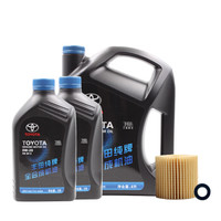 丰田(TOYOTA)原厂全合成发动机油/汽车润滑油小保养套餐SN0W-20/0W20 6L+纸机滤+垫片汉兰达3.5适用