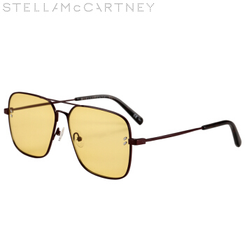丝黛拉麦卡妮(StellaMcCartney)太阳镜男 墨镜 黄色镜片紫红色镜框SC0199S 002 59mm