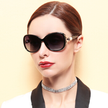 亚热带 MICROHOT 热带偏光太阳镜女墨镜防紫外线珍珠款狐狸头406黑色C1