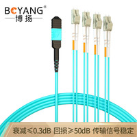 博扬（BOYANG）BY-MPO-8*LC-50m 8芯LC-MPO光纤跳线 50米万兆多模网线 40G光模块用集束光纤线