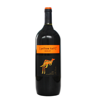 黄尾袋鼠（Yellow Tail）梅洛红葡萄酒 1500ml 家庭装 澳大利亚进口
