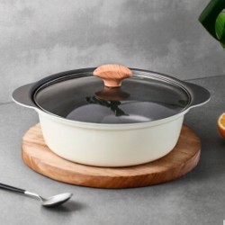 京东plus会员: 佳佰 白色汤锅 复底不粘锅 24cm *3件