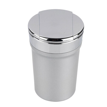 爱蚁(ianttek) 汽车烟灰缸 车载烟灰缸 带盖 车内LED阻燃可拆卸带灯汽车用品装饰 AT-09银色