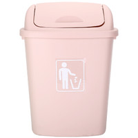 ABEPC 大号塑料垃圾桶30L40升65L四色工业户外加厚包邮厨房家用大垃圾桶40L-H浅粉色带盖 图标可定制