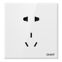 正泰(CHNT) 开关插座面板 五孔插座 10A 雅白 大面板 NEW6T系列