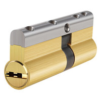 飞球（Fly.Globe）C级锁芯 防盗门黄铜锁芯防暴力防锡纸锁芯 配8把钥匙 H(32.5+32.5)