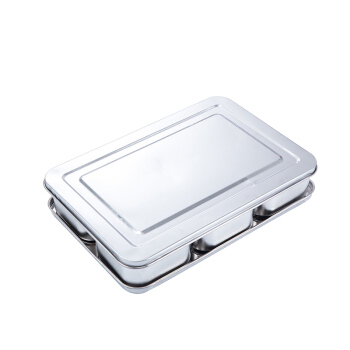 卡质KAZHI  厨房用具 不锈钢调味盒套装 330*220*60MM 调料盒食带盖  304六格