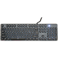 新盟（Technology）K100悬浮机械手感键盘背光游戏吃鸡电脑台式朋克复古发光笔记本有线 黑色白光（朋克版）