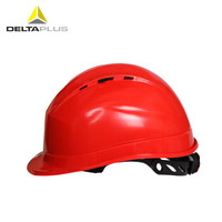 代尔塔 /DELTAPLUS 安全帽 工地安全帽工程建筑施工安全帽 PP材质有透气孔送下颚带 红色 1个 102009