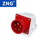 ZNG 明装器具输入插座5芯32a 三相五线380V32a5p工业反插座 5个装
