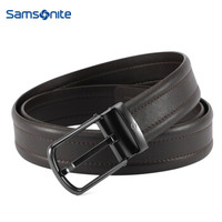  Samsonite/新秀丽男士皮带商务休闲牛皮针扣皮带腰带 深棕色 TM1 120CM 