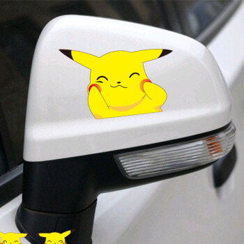 自由牛 皮卡丘车贴 比卡丘车窗玻璃贴动漫卡通汽车贴纸（两对装）