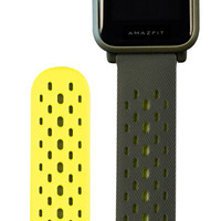 Amazfit 多孔运动表带 深黑配荧黄（适用GTR42mm，GTS，青春版手表，青春版Lite，健康手表）