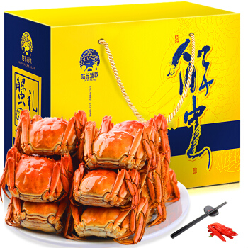 姑苏渔歌 大闸蟹现货实物活鲜礼盒888型 全母蟹2.4-2.7两/只 4对8只装螃蟹礼盒 海鲜水产