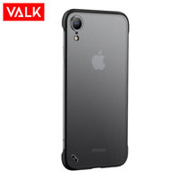 VALK 苹果xr手机壳iPhone xr无边框手机保护套 超薄透明防摔磨砂抖音同款男女款个性（送指环扣）黑色