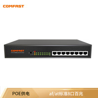 COMFAST S180P 8口百兆POE供电器VLAN无线AP网桥监控摄像头48V 8路802.3af/at标准网线供电120W单口30W