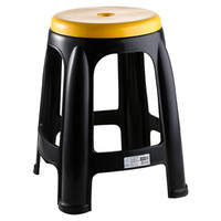 凡高(VEGNO) 凳子 加厚防滑塑料凳子家用 客厅就餐凳 时尚舒适高凳 高47cm 黄色