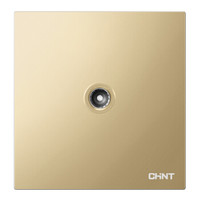 正泰(CHNT) 开关插座面板 电视插座 香槟金 大面板 NEW6T系列