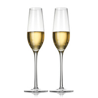 优淘客 笛型香槟杯红酒杯手工水晶玻璃葡萄酒杯高脚杯150ml（2只装）