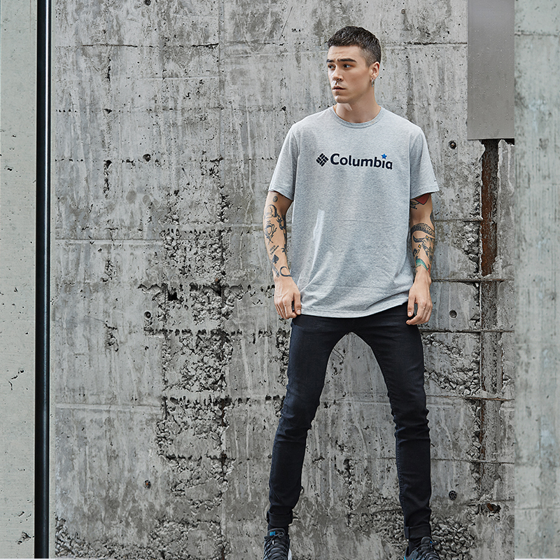 Columbia 哥伦比亚 男子短袖T恤 (灰色、XL)