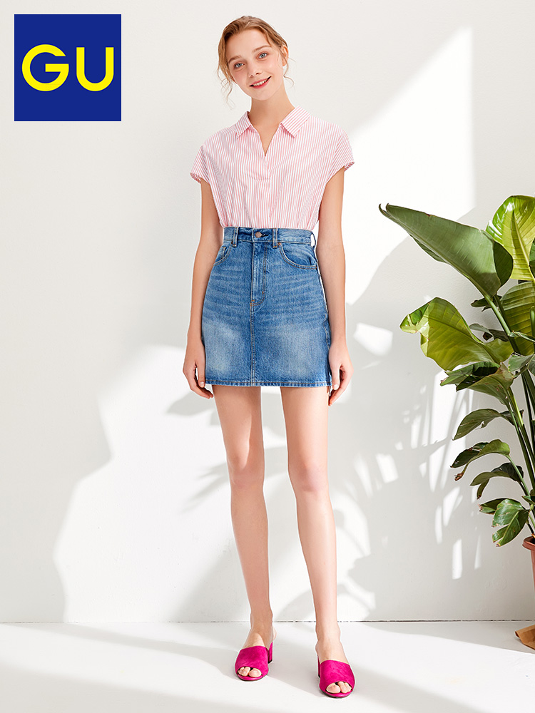 GU 极优 319344 女装背后系带衬衫
