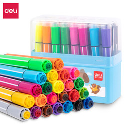 deli 得力 33981-24 可水洗印章水彩笔 24色 *4件  凑单品