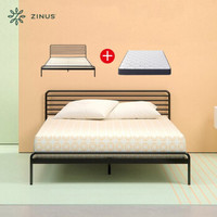 Zinus 际诺思 横条纹铁艺床+25cm独立弹簧床垫组合装 150cm*200cm