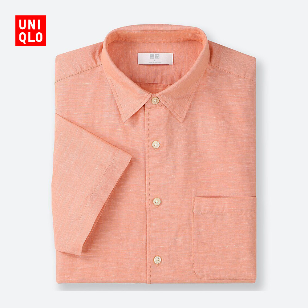 uniqlo 优衣库 414574 男士麻棉短袖衬衫