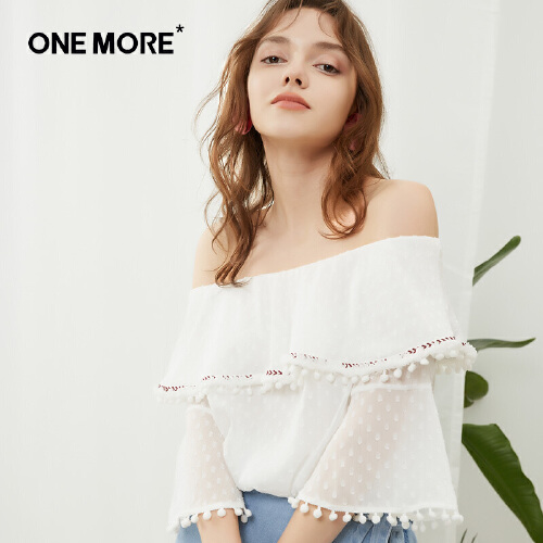 ONE MORE 11QD721361 女士一字领衬衫
