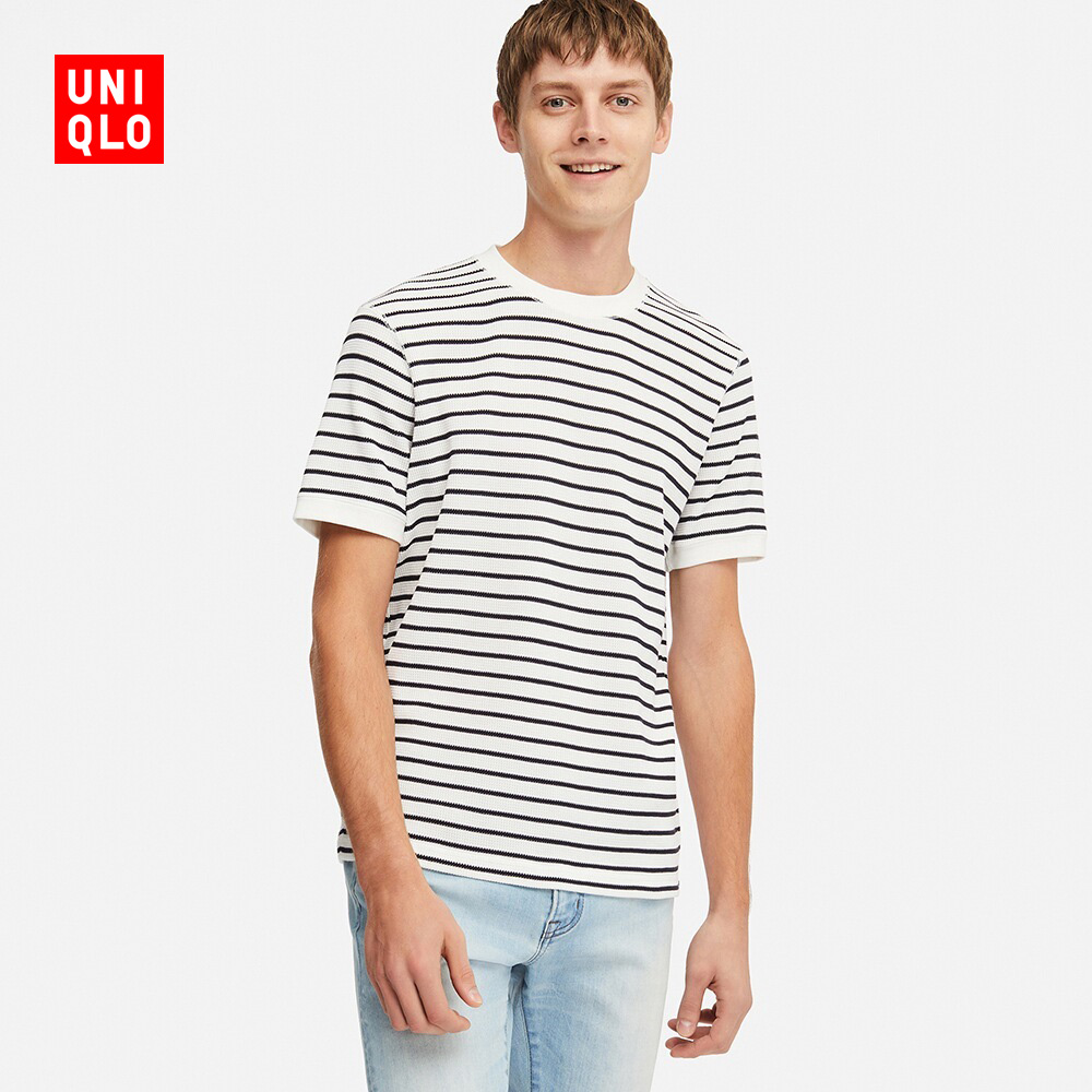 UNIQLO 优衣库 417731 男士华夫格条纹T恤