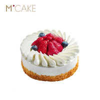 MCAKE鲜莓印雪新鲜草莓奶油拿破仑生日蛋糕聚会蛋糕 1磅 同城配送 *3件