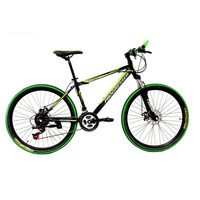 豪健SD26092B自行车21速山地车男女款高碳钢26寸双碟刹黑绿色