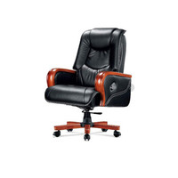 天晋TJ932电脑椅大班椅可放躺黑色牛皮椅