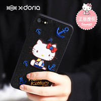 X-doria HelloKitty苹果7/8手机壳iPhone7/8保护壳 手工3D立体刺绣全包防摔保护套 资趣刺绣黑
