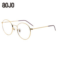 aojo近视眼镜框 潮男女复古商务金属圆框眼镜架 FACLS1002 C02