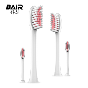 拜尔 BAIR 牙刷头 成人  原装刷头 软毛刷头 X1s plus系列X1s+配套专用型 4支装粉色