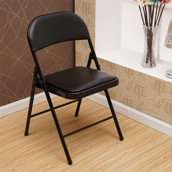 中原怡佳 靠背椅折叠椅培训椅子便携椅户外椅 钢板软垫 tgkby001黑色