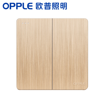 欧普照明（OPPLE）开关插座86型二开单面板K11金色