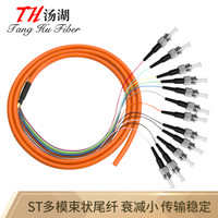 汤湖 TH-ST12M 电信级光纤跳线网络线 12芯ST千兆多模束状尾纤 适用于ODF架/终端盒配线 1.5米