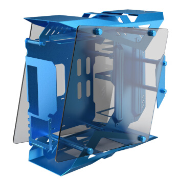 炽果（ZEAGINAL）薄荷棱境 ZC-22 蓝色 钢化玻璃双侧透全铝高端风冷/水冷电竞游戏机箱