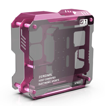 炽果（ZEAGINAL）蓝莓虚空 ZC-01 粉色 钢化玻璃双侧透全铝高端风冷/水冷电竞游戏机箱