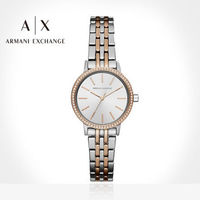 阿玛尼(Armani Exchange)手表 钢制表带银色表盘休闲石英女士时尚腕表 AX5542