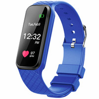 博之轮（BOZLUN）智能运动手表触控彩屏心率情侣手环 L38i蓝色