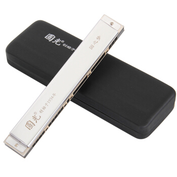 国光 28孔复音口琴国之梦专业演奏口琴C调（银色/眼镜盒装）