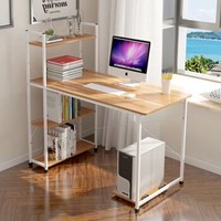 朗程 电脑桌 台式书桌学习桌办公桌子 带书架+凑单品
