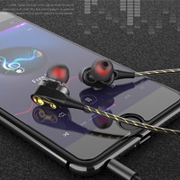 双动圈重低音耳机适用苹果oppo华为带麦K歌入耳式耳机线手机通用