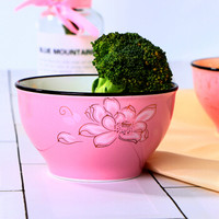 敏杨 餐具陶瓷碗饭碗面汤碗日式碗具套装2只装6英寸粉色马卡龙釉