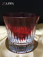 NAPPA创意无铅水晶玻璃威士忌杯洋酒杯 手工刻花水杯红色酒杯送礼