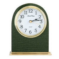 赫姆勒 时钟（Hermle clocks）座钟 德国品牌客厅实木摆件鳄鱼皮纹太空铝质简约静音台钟 QT208-110001绿色